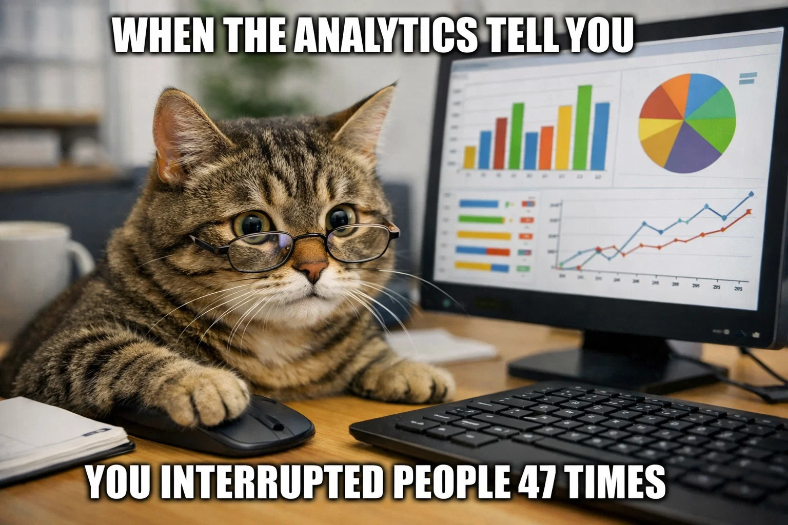 Real-time conversation analytics showing talk time, questions asked, and participation balance