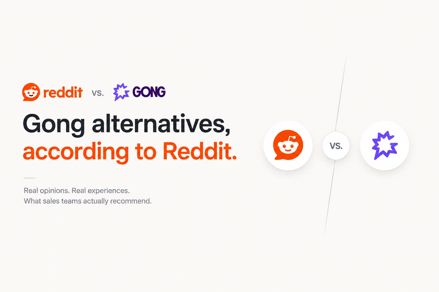 Gong alternatives according to Reddit in 2026: what users in r/sales, r/Sales_Professionals, and r/ProductivityApps actually recommend instead of Gong, with vendor-seeded replies separated from organic advice
