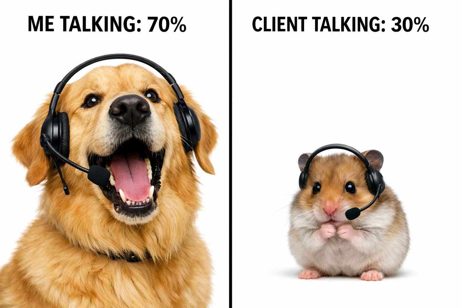 Visual comparison of healthy vs unhealthy talk-to-listen ratios in meetings