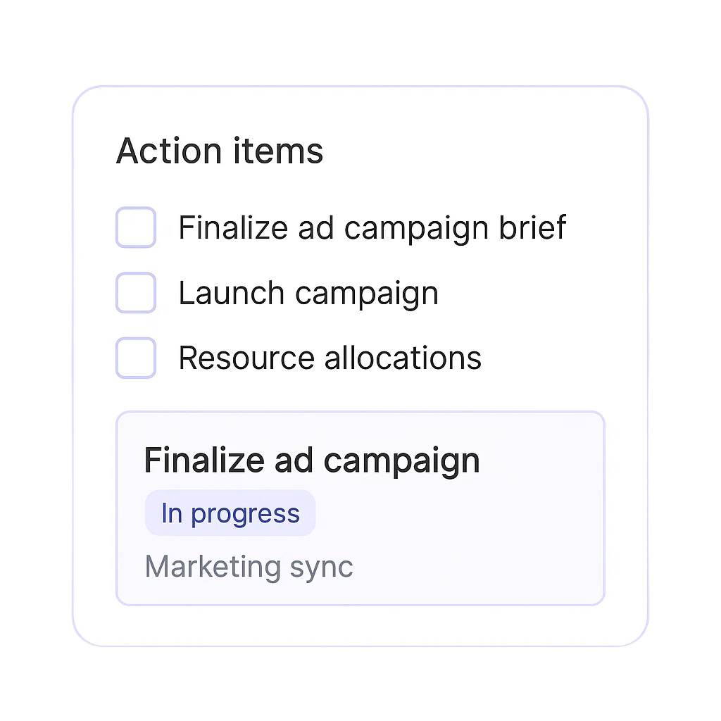 Meetings Notes + Tasks
